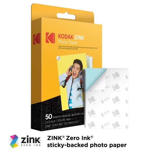 NEW KODAK Zink Photo Paper 50 Sheets 2" x 3" Zink Zero Ink Technology Unopened - Picture 9 of 14